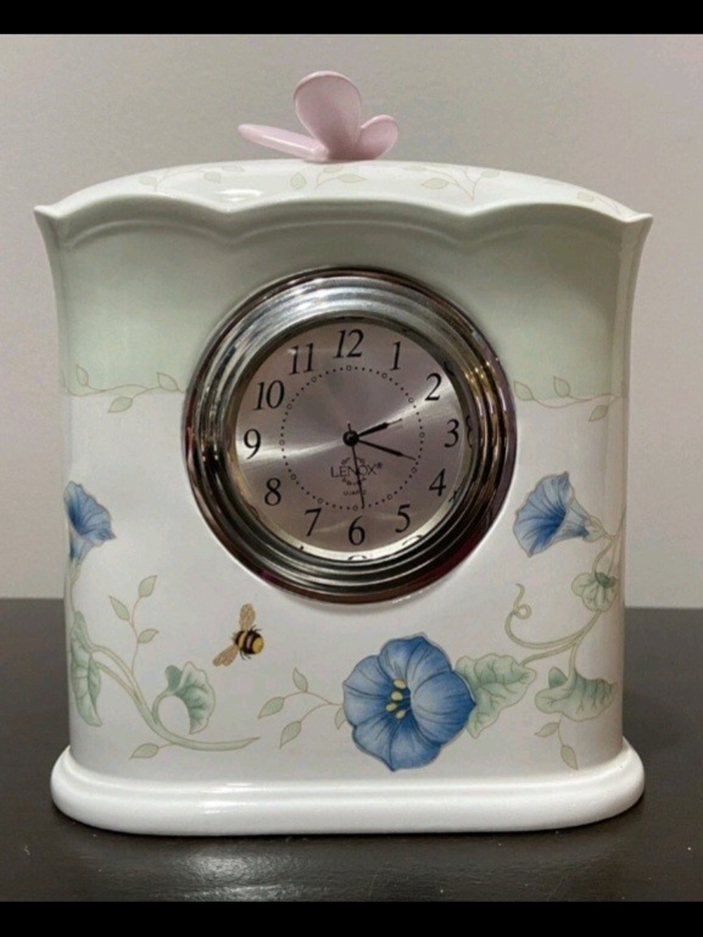 Lenox Butterfly Meadow Porcelain Desk/Mantle Clock